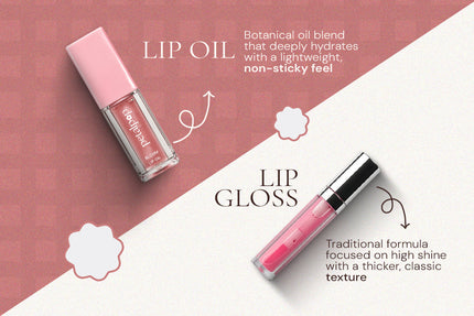 Petal Pop Bloom Lip Oil compared to a traditional lip gloss